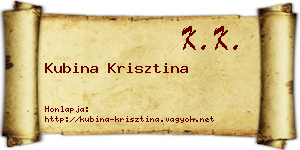 Kubina Krisztina névjegykártya
